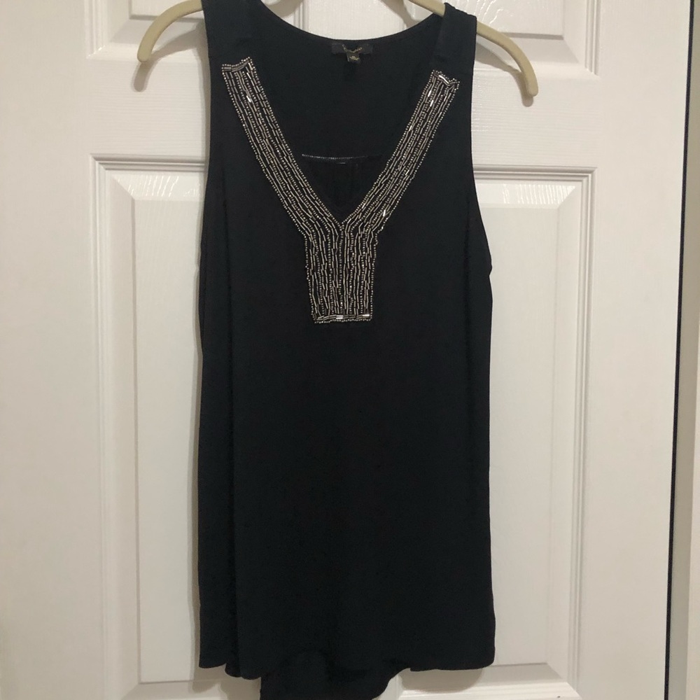 Cupio Black Beaded Sleeveless Top